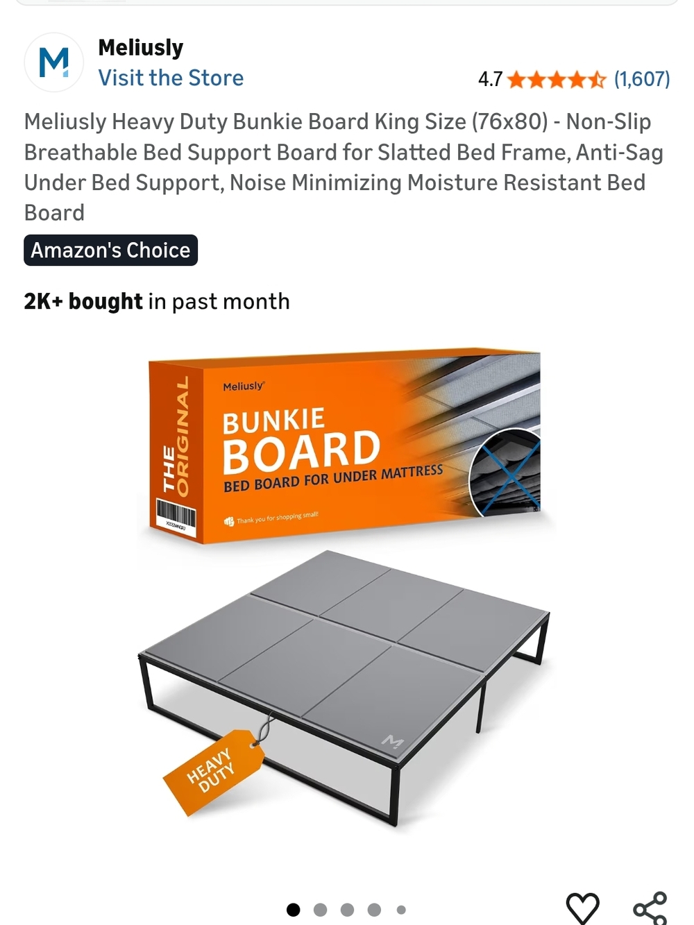 Meliously Bunkie Board Bed Board in Gray (KING)